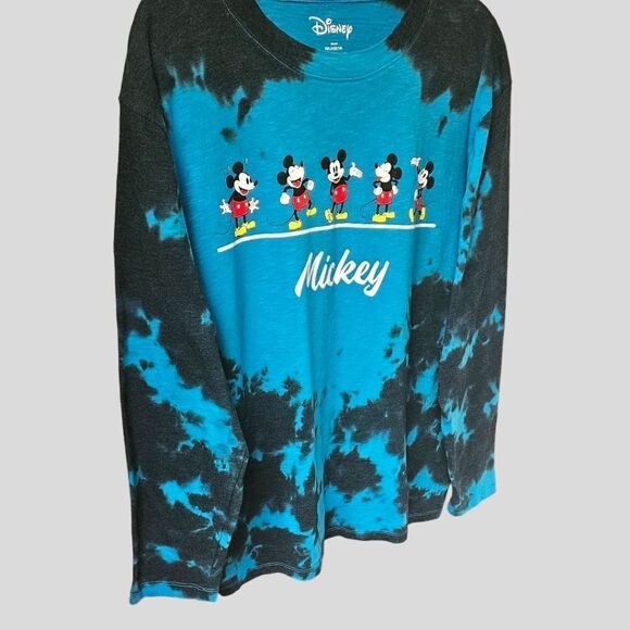 DISNEY Plus Size Tie Dye Mickey Mouse Long Sleeve Graphic Tee - Picture 5 of 10